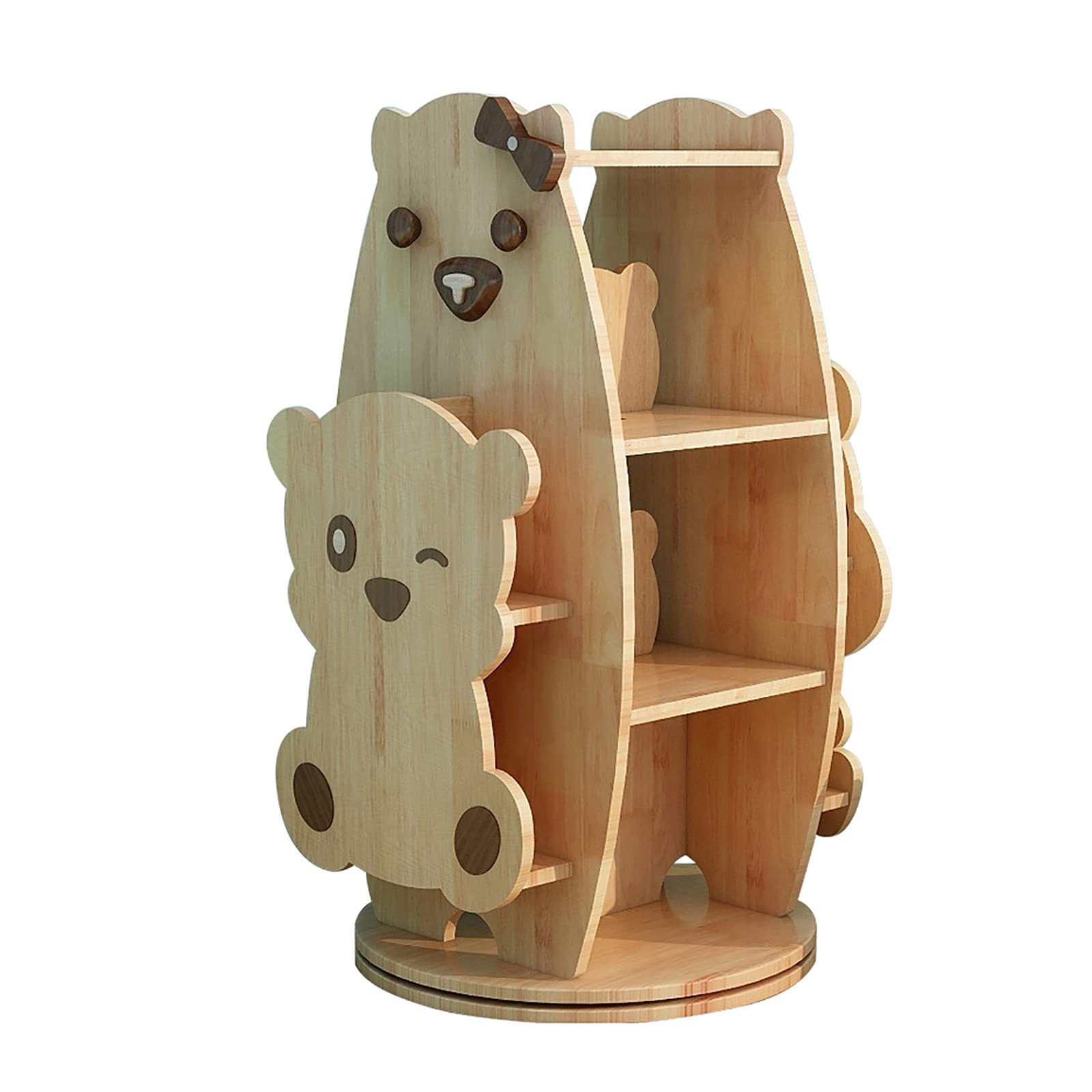 Amazon.co.jp: 無垢材回転子供用本棚、床置き360°回転本棚おもちゃ収納